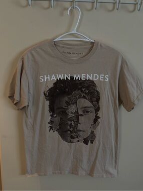 Shawn Mendes Beige Concert Merch T-Shirt